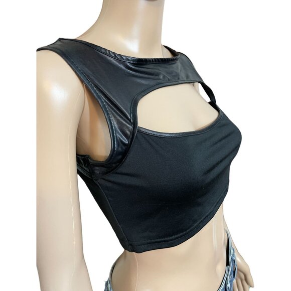 Black Sexy Crop Top OS - Picture 2 of 3